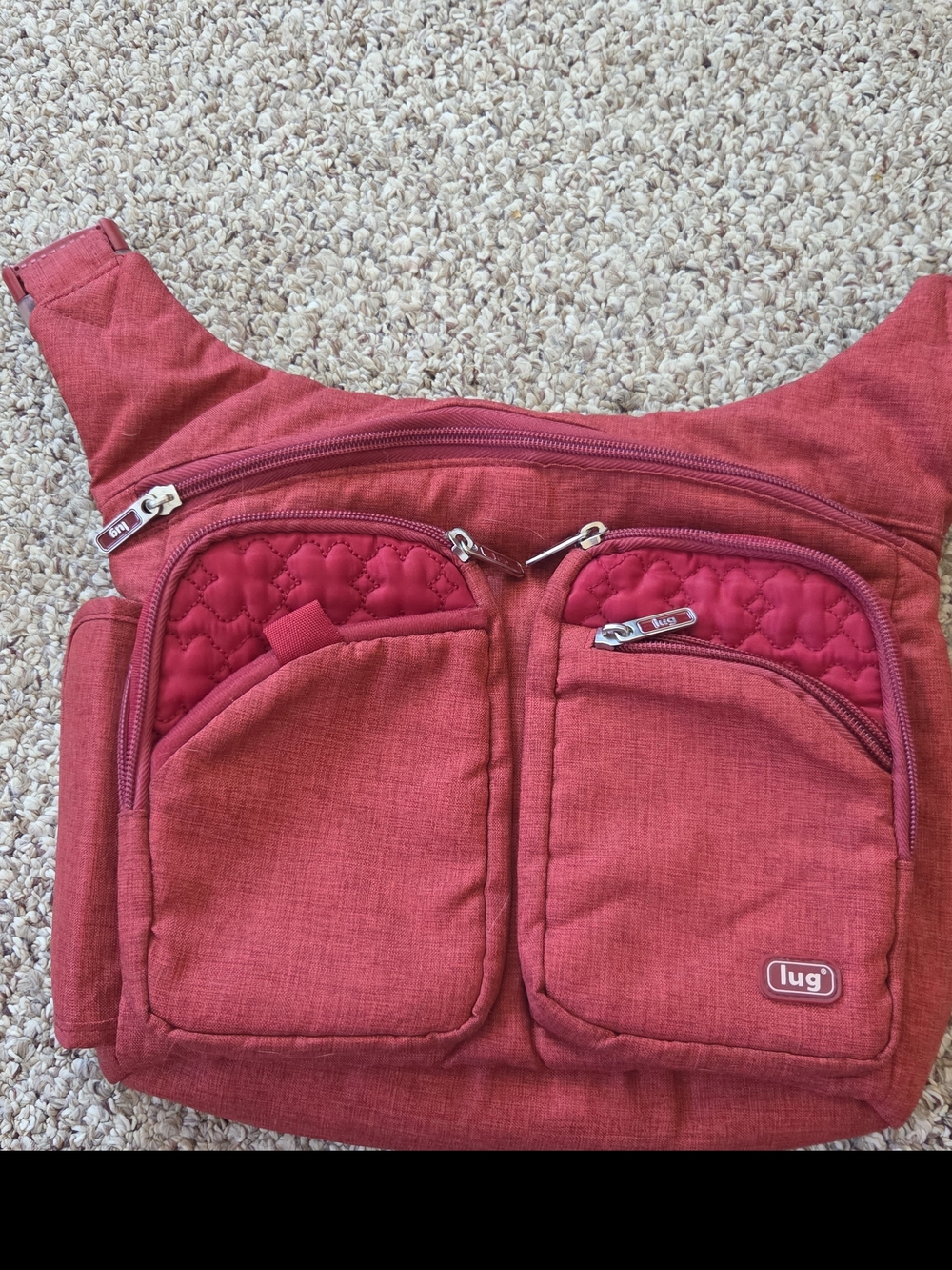 lug Quilted Red Crossbody Organizer Bag